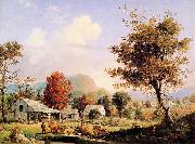 George Henry Durrie Cider Pressing oil painting on canvas